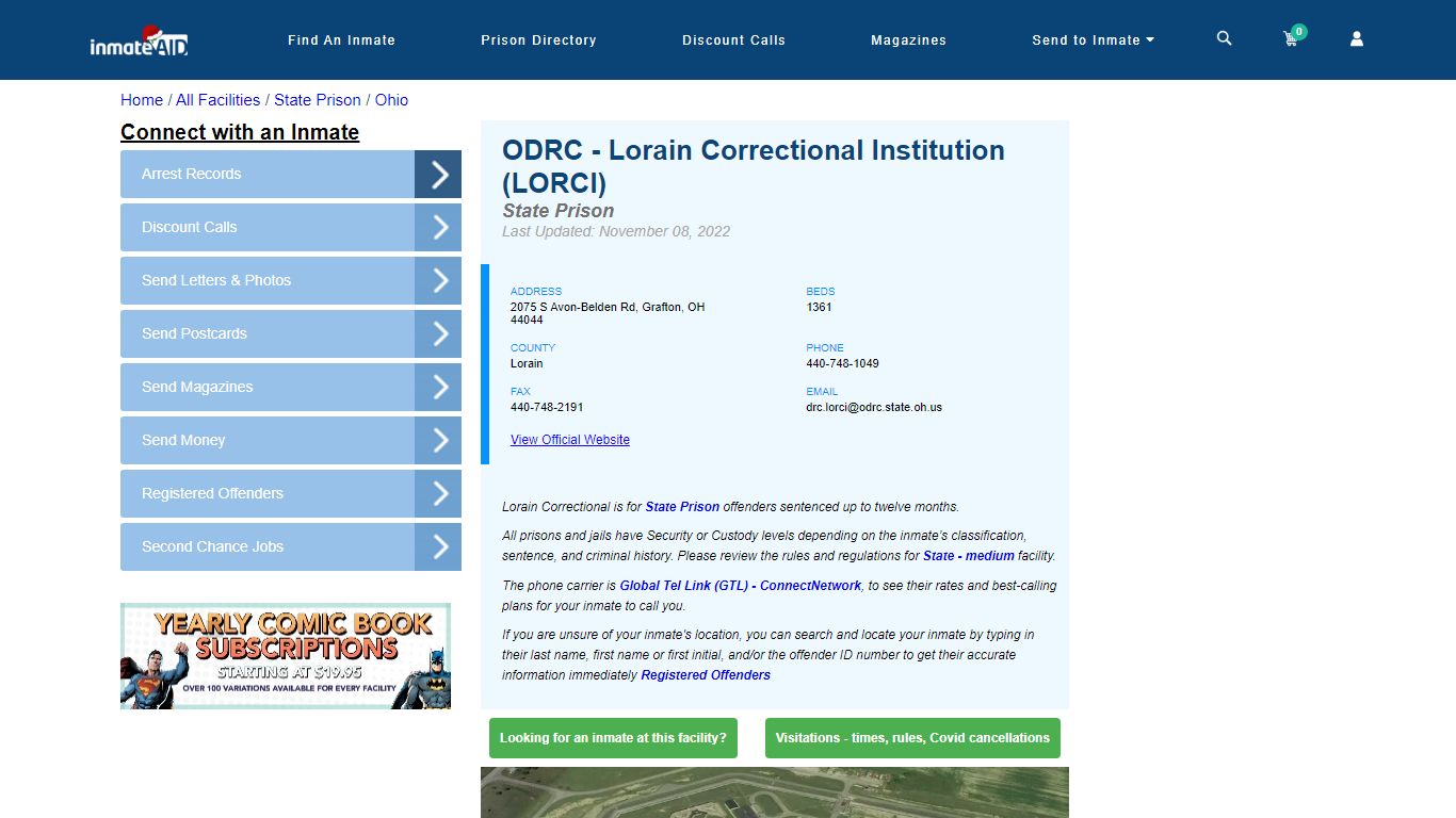 ODRC - Lorain Correctional Institution (LORCI) & Inmate Search ...