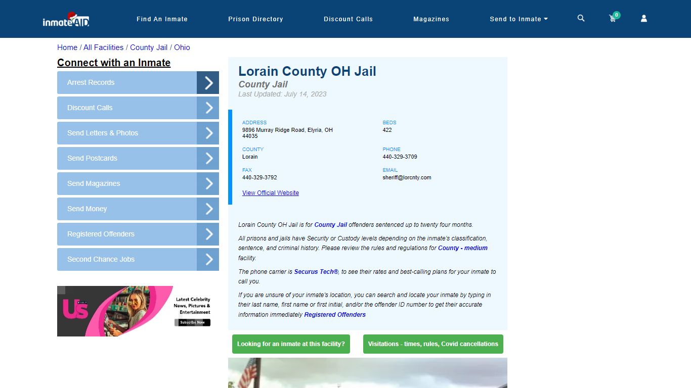 Lorain County OH Jail - Inmate Locator - Elyria, OH